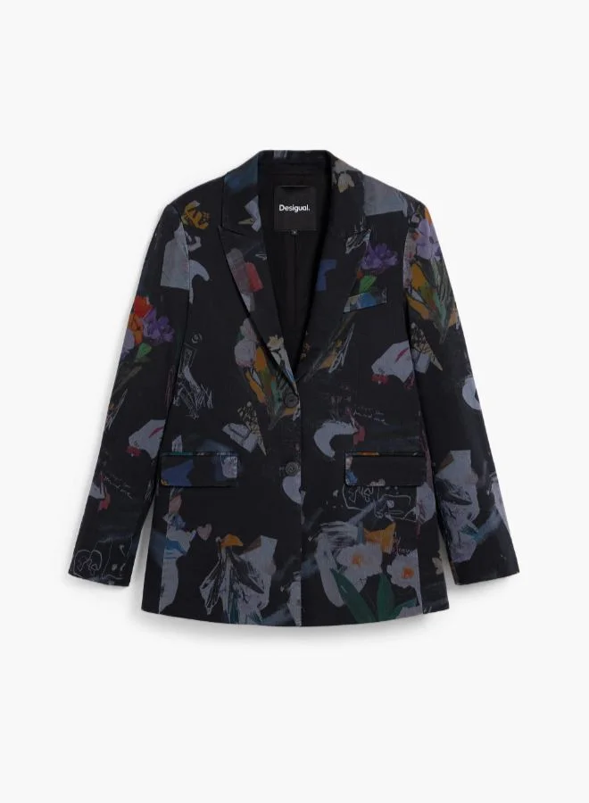 DESIGUAL Black Collage Blazer for Women | Best Price UAE